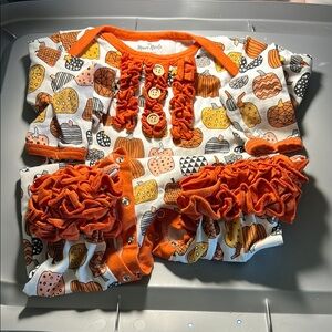 Orange Pumpkin Baby Outfit